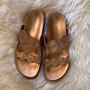 Jack Rogers Copper Metallic Leather Sandals